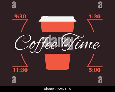 Coffee time. Cup of coffee. Infographics poster. Vector illustration Stock Vector