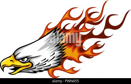 illustration Eagle Head Flame Vector Template Design Stock Vector