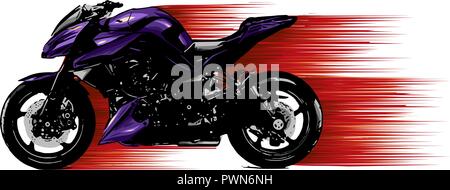Artistic stylized motorcycle racer in motion. Vector illustration Stock Vector
