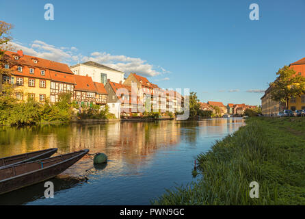 Klein-Venedig (Little Venice), historic quarter on the shore of Regnitz river at Bamberg, Bavaria, Germany Stock Photo