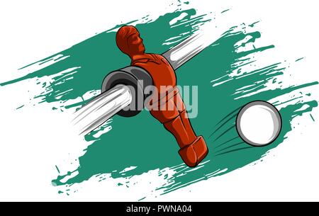 vector illustration red player Table Football Competition Stock Vector