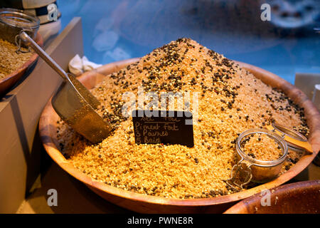 Flavoured natural sea salt in Honfleur, Normandy Stock Photo