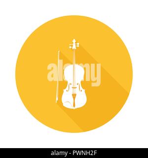 Icon of Fiddle, Vector Illustration of Violin - Orchestra Musical Instrument isolated on white. More Icons of Musical Instruments in Portfolio. Stock Vector