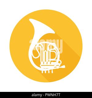 Vector illustration of a french horn in cartoon style isolated on white ...
