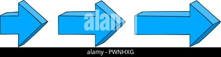 Next blue arrows. Flat outline icons Stock Vector