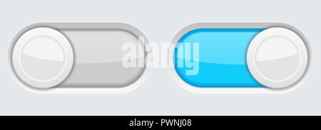 Slider buttons with blue element. Web user interface Stock Vector