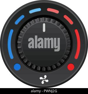 Car dashboard knob switch. Auto air conditioner. Temperature selector Stock Vector