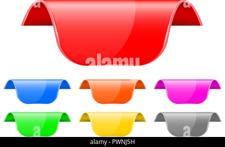Sticker labels. Colored 3d set Stock Vector
