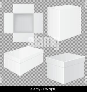White box. Set of mockups Stock Vector