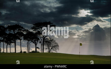 Storm brewing on Irish golf course. Stock Photo