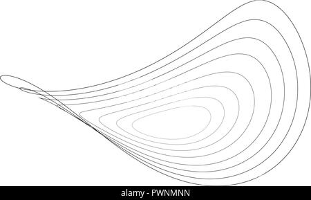 Abstract circles in a waving surface - vector Stock Vector