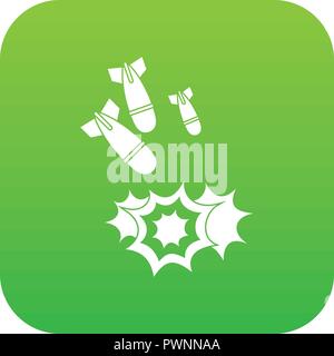 Bomb icon digital green Stock Vector