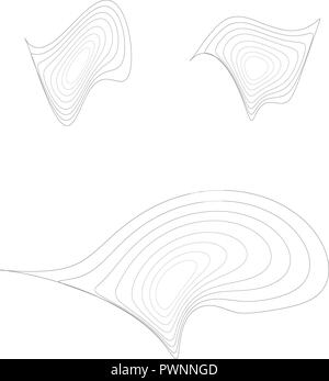 Abstract circles in a waving surface - vector Stock Vector