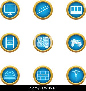 Elaboration icons set, flat style Stock Vector