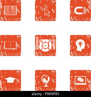 Resourceful icons set, grunge style Stock Vector