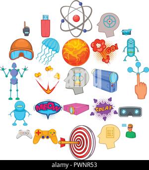 Virtual simulation icons set, cartoon style Stock Vector Art ...