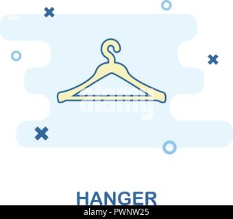 Hanger icon. Monochrome style design from clothes collection. UX and UI. Pixel perfect hanger icon. For web design, apps, software, printing usage. Stock Vector