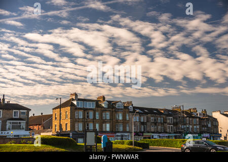 fleecy clouds above the Waterfront of Blackpool, Lancashire, United Kingdom, UK Stock Photo