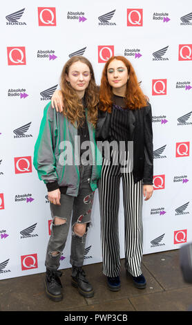 London, UK.17th Oct, 2018. The Round House Chalk Farm  Lets Eat Grandma arrive at the Q Awards 2018  in Association with Absolute Radio People In Picture: Let,s Eat Grandma Credit: Dean Fardell / Alamy Live News Feed / Alamy Live News Stock Photo