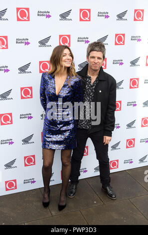 London, UK.17th Oct, 2018. London The Round House Chalk Farm  Sara Macdonald and Noel Gallagher arrive at the Q Awards 2018  in Association with Absolute Radio People In Picture: Sara Macdonald and Noel Gallagher Credit: Dean Fardell / Alamy Live News Feed