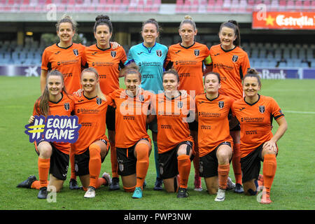 Miniestadi, Barcelona, Spain. 17th Oct, 2018. UEFA Womens Champions League football, Barcelona versus Glasgow City; Glasgow City FC team line up Credit: Action Plus Sports/Alamy Live News Stock Photo