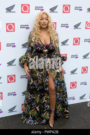 London, UK.17th Oct, 2018. The Round House Chalk Farm  Stefflon Don arrives at the Q Awards 2018  in Association with Absolute Radio People In Picture: Stefflon Don Credit: Dean Fardell / Alamy Live News Feed/Alamy Live News Stock Photo