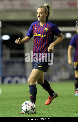 Miniestadi, Barcelona, Spain. 17th Oct, 2018. UEFA Womens Champions League football, Barcelona versus Glasgow City; Toni Duggan of FC Barcelona drives the ball Credit: Action Plus Sports/Alamy Live News Stock Photo