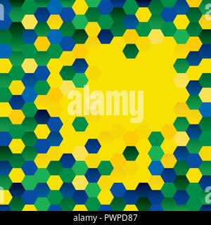 Geometric background colors of the Brazilian flag vector illustration for your design Stock Vector