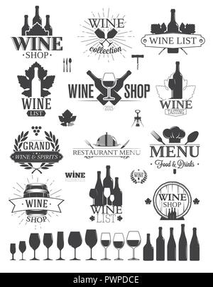 Wine Labels and Logos template for your logo design Stock Vector