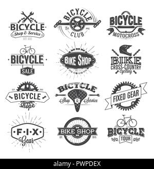 Typographic Bicycle Label Design and Logo template for your logo design Stock Vector