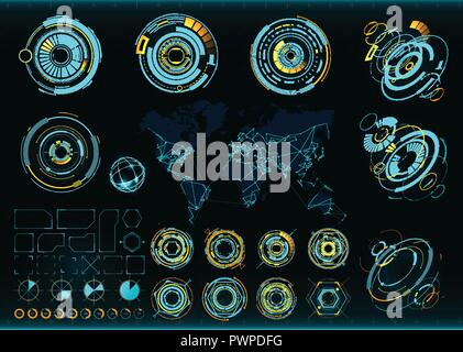 Abstract future, concept vector futuristic interface. Communications map of the world for your design Stock Vector