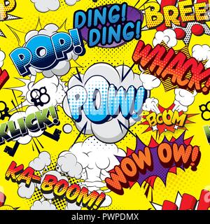 Pow seamless comics background template for your design Stock Vector