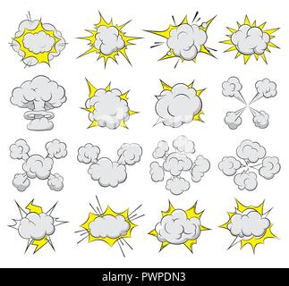 Set vector volumetric comic bubble template for your design Stock Vector