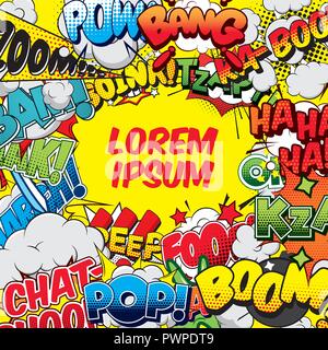 Vector background with comic elements template for your design Stock Vector