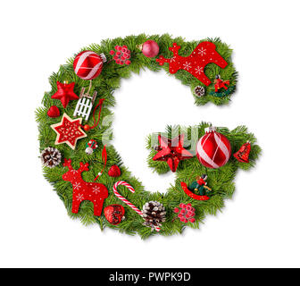 Christmas alphabet letter L isolated on white Stock Photo - Alamy