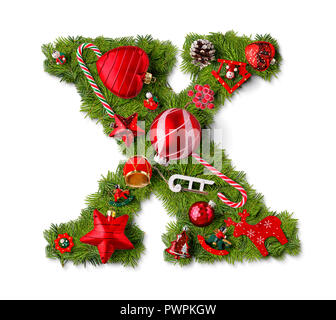 Christmas alphabet letter B isolated on white Stock Photo - Alamy