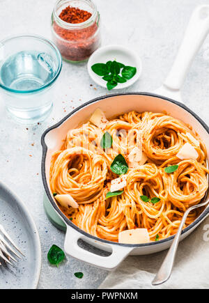Creamy Sundried Tomatoes Pasta Stock Photo