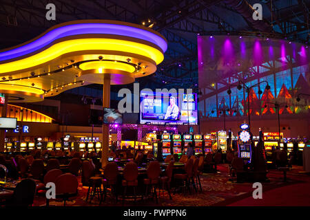 Buffalo, USA-20 July, 2018: Niagara Casino hall with slot machines and roulette tables Stock Photo