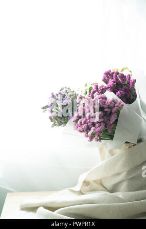 beautiful colorful bouquet of statice flowers Stock Photo