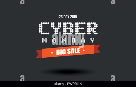 Cyber Monday sale label design template. Vector illustration of Cyber Monday promotion label concept Stock Vector