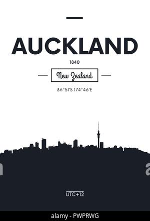 Infographics New Zealand map, flat design colors, with names of ...