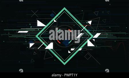 Tech futuristic abstract backgrounds, colorful square template for your design Stock Vector