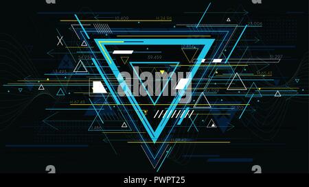 Tech futuristic abstract backgrounds, colorful triangle template for your design Stock Vector