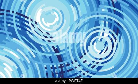 Waves from the rain, water drop, Vector flat illustration template for your design Stock Vector