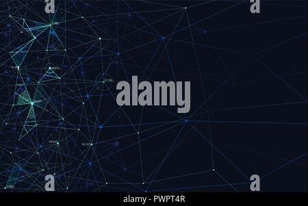 Analytical network, polygonal structure with lines mesh, modern technology element, vector illustration for business presentation Stock Vector