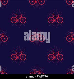 Colorful seamless pattern with fix bike, hipster style, vector template for your design Stock Vector
