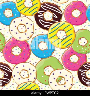 Seamless pattern with bakery and patisserie products, vector illustration for print template for your design Stock Vector