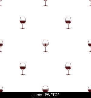 Seamless pattern vector minimalist background with wineglass red wine template for your design Stock Vector