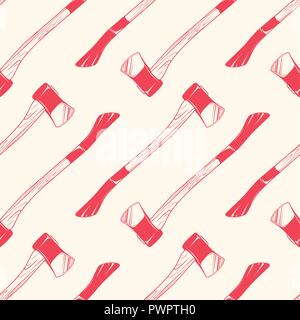 Seamless pattern with axes vintage style, vector illustration for backgrounds template for your design Stock Vector