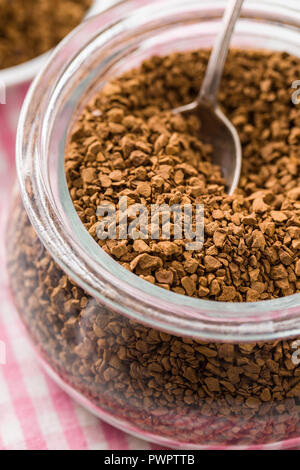 The instant coffee in jar. Stock Photo